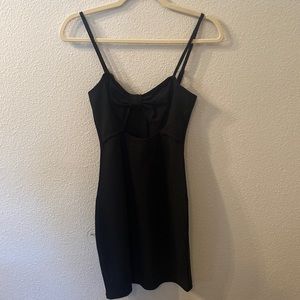 SHEIN Black Mini Dress with Front Bow